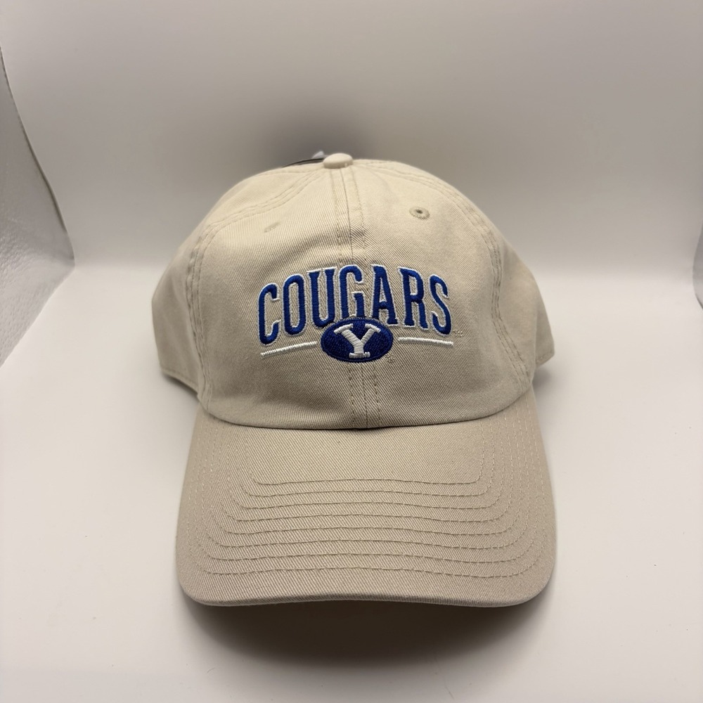 BYU Cougars Natural Tan Embroidered Adjustable Baseball Hat Cap NWT